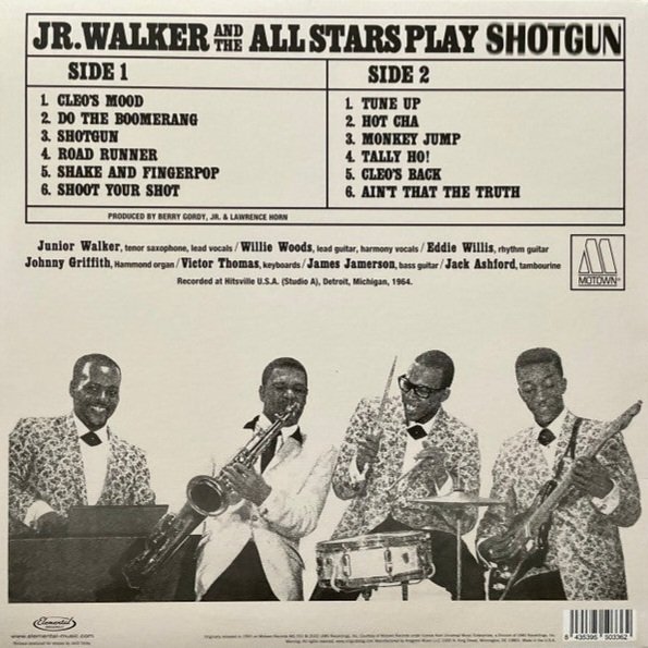groovyhistory's tweet photo. May 31, 1965 - Shotgun, the debut album from Jr. Walker And The All Stars, is released on the Soul label... https://t.co/hBsRn0qatq #jrwalkerandtheallstars #todayinhistory #musichistory #music https://t.co/6JYsMn6XsM