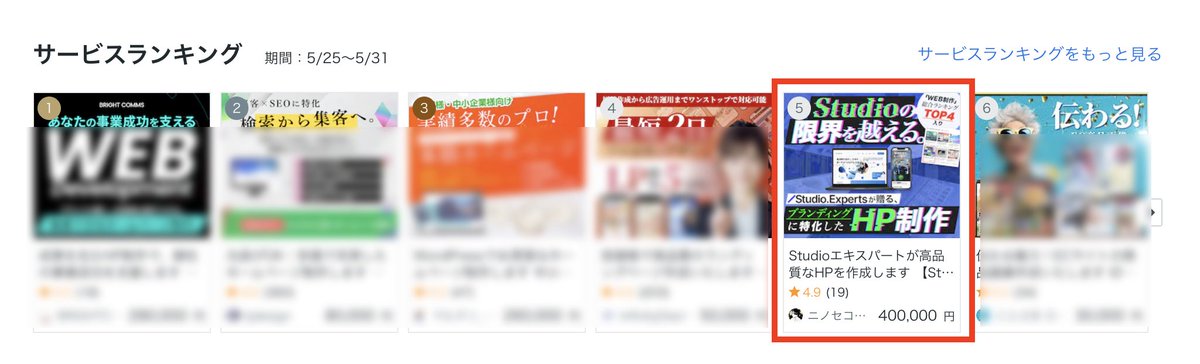 ninose07's tweet photo. 久々ココナラランキング入り！
HP制作は納品まで2〜3ヶ月平均でかかるので静かな期間もありますが、
納品が重なるケースも多いのでこの調子で1位狙いたい！ https://t.co/08Xtg1yFgl