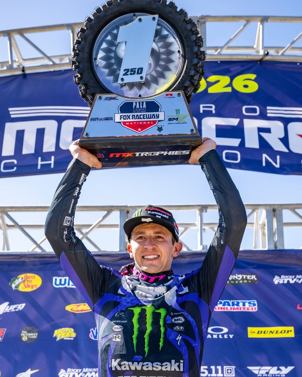 PCraceteam's tweet photo. Back to the great outdoors 👊

🏆 Career first overall @promotocross win for @sethhammaker

@_levikitchen grabs a moto win and finishes 4th overall (1-13)
@nickromano puts in a solid day for 9th overall (5-11)

One down. 

#WeRace #PCRaceTeam https://t.co/RPW7ovpkHp