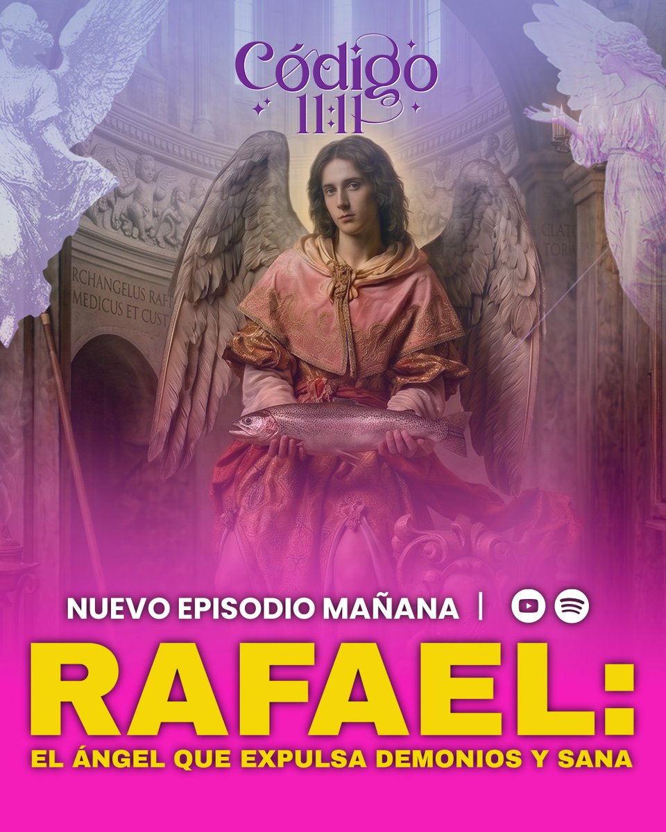 Codigo11_11's tweet photo. 💜 Nuevo episodio MAÑANA 💜

@AriadnaTapiaOk  nos comparte la historia, el significado y las señales de uno de los ángeles más importantes de la tradición angelical. ✨

📅 Estreno mañana 10:00 AM

#ArcángelRafael #Ángeles #SanaciónEspiritual #Espiritualidad #Código1111 https://t.co/NUDyK1cn9h