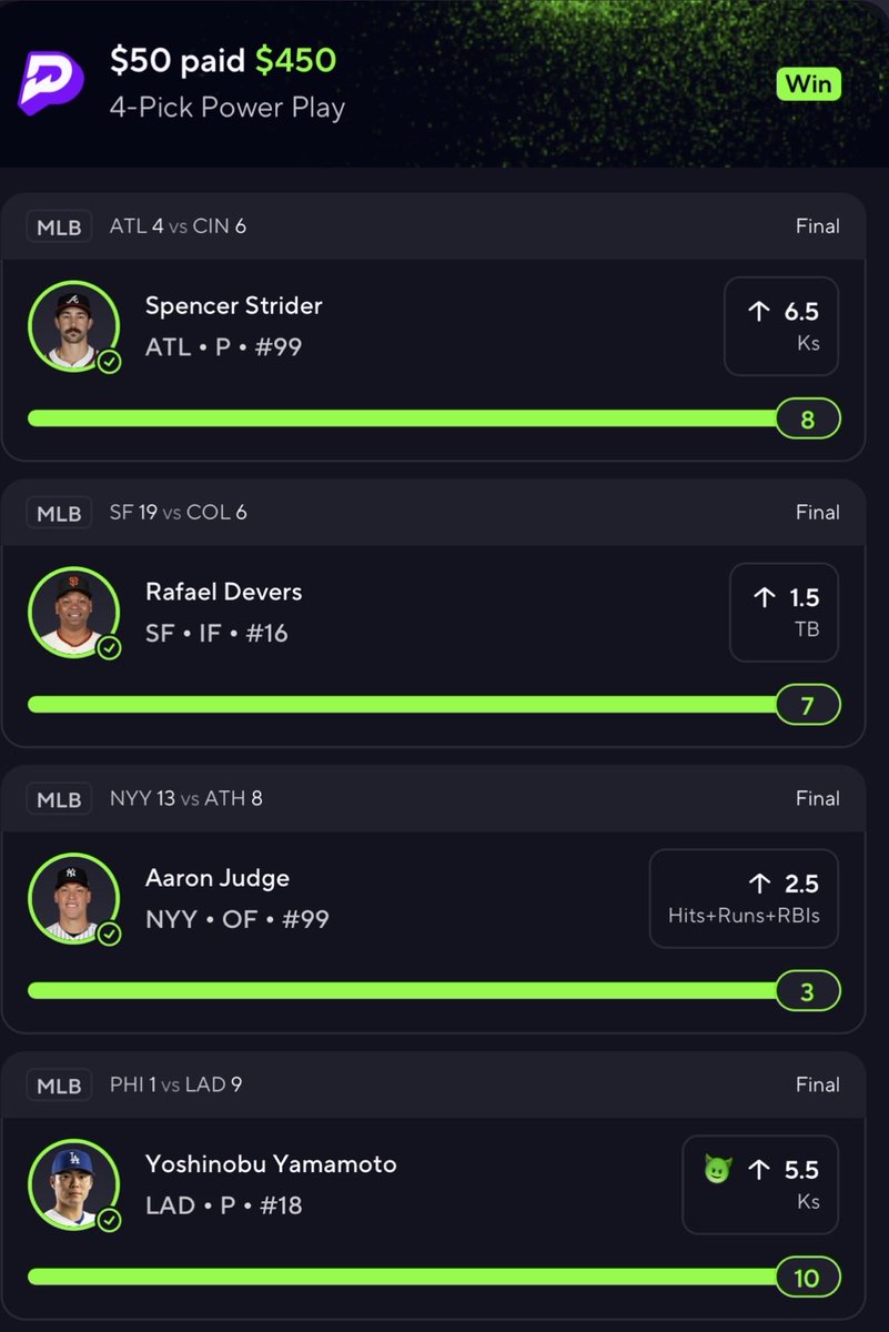 CM3locks's tweet photo. 9x MLB Bang💰🚀

#prizepicks  #MLB  #Gambling𝕏 https://t.co/GgQKXaHUTz