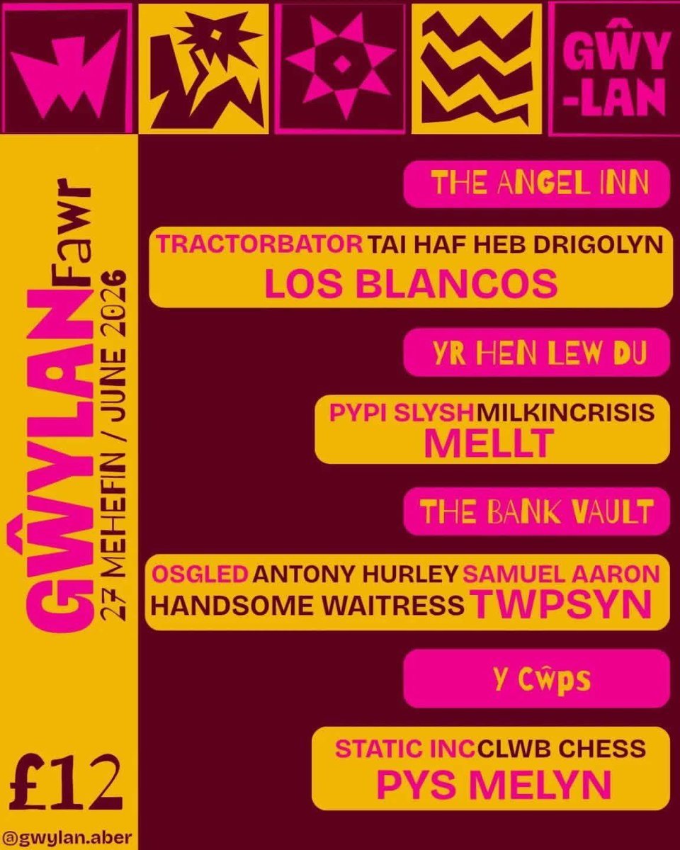 tractorbator's tweet photo. Gŵylan Fawr Festival …
➡️ TRACTORBATOR
➡️ TAI HAF HEB DRIGOLYN, &amp; 
➡️ LOS BLANCOS 
🔜 The Angel Inn Aberystwyth 
🗓️ Sat 27 June / Mehefin 27ain

Fel bob amser, mwy o wybodaeth i ddod yn fuan / As always, more info to come soon!

#aberystwyth #cerddoriaeth #cymru #music #festival https://t.co/MOLPMcAeUw