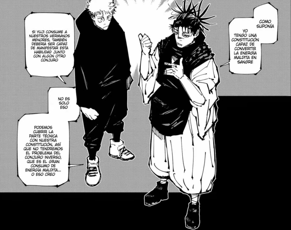 Ekko_Red's tweet photo. @6uccha @KenjakuFan @Sanguchemaster_ Este panel es prueba de que el RCT de Yuji es superior al de Yuta y Gojo, además de que el también puede usar la técnica de sangre para potenciar su RCT https://t.co/dJKw419X0A