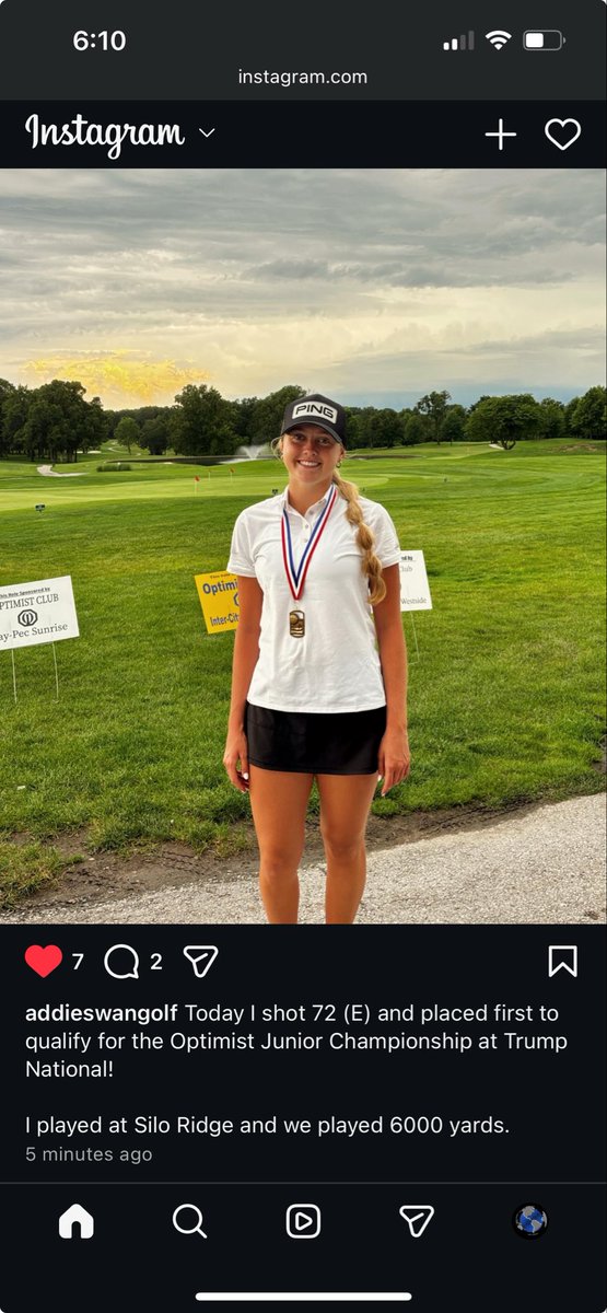 BT_Telecomkc's tweet photo. Super proud of my oldest for shooting even par 72 on 6,000 yards at silo ridge.  @creekmoorgolf thank you for allowing her to over use your putting, chipping and driving range.  @craigcozby thank you for all the @PingTour help.  Thank you @Brenndan_Cooper for the endless hours. https://t.co/1OzAKRpUtO