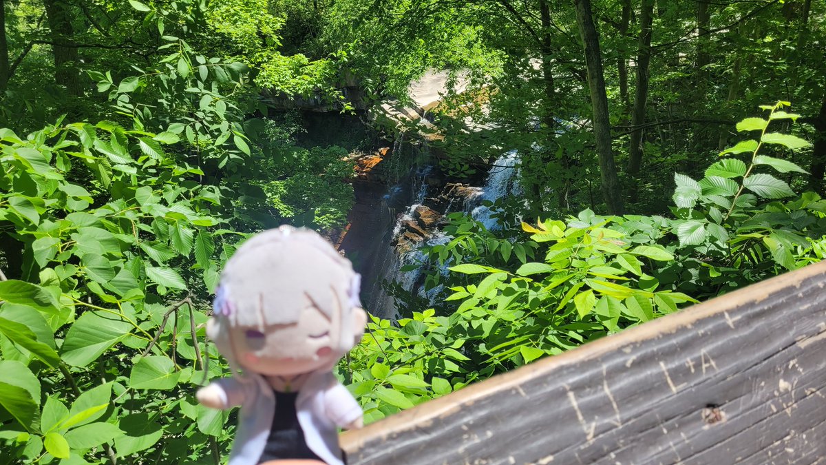 KyubiBlitz's tweet photo. Emilia at Brandywine Falls. I wonder if it was low water level because it was a bit underwhelming https://t.co/mmYh2sSUgr