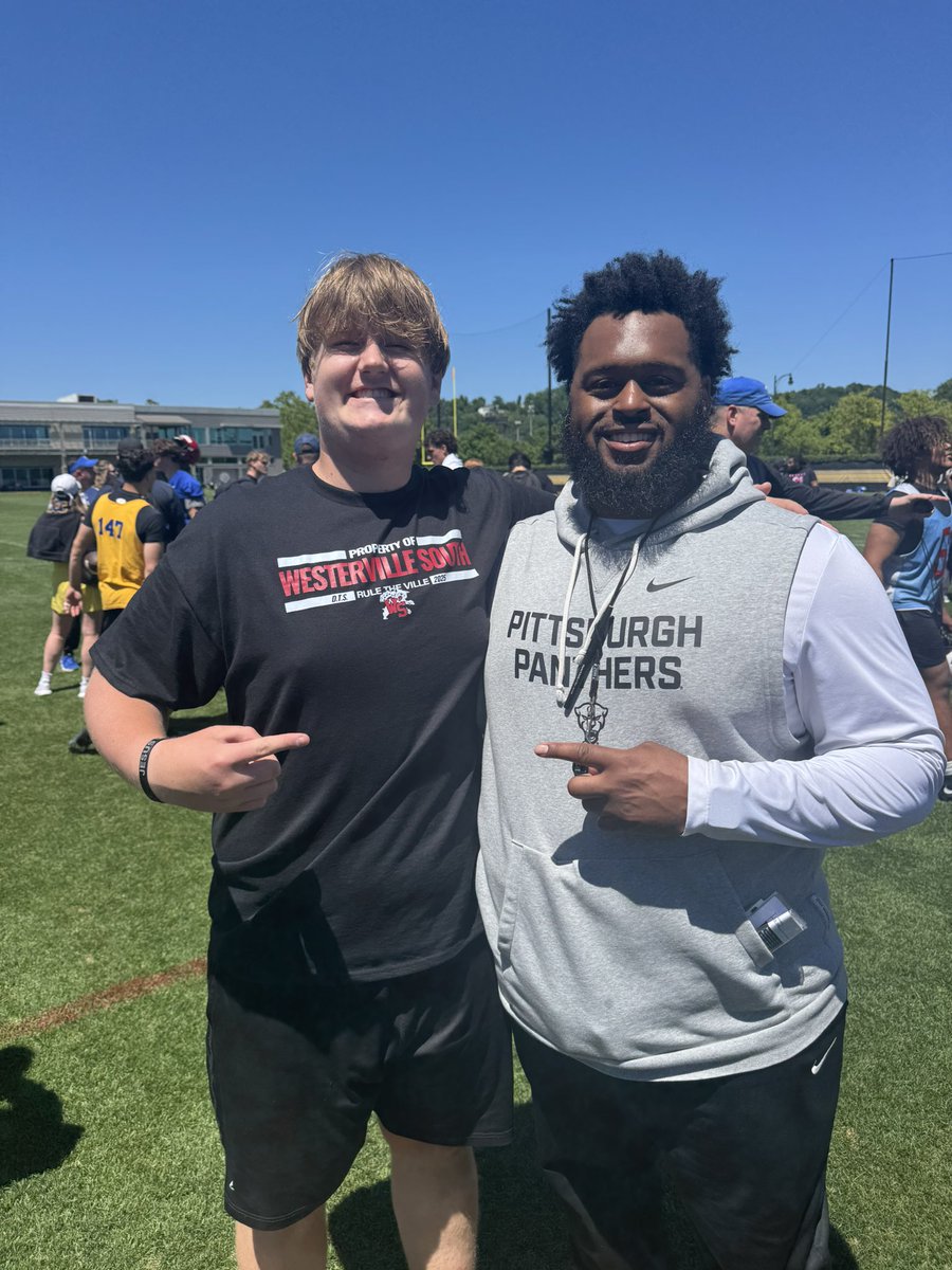 zacstewart2010's tweet photo. Had a great time at Pitt’s football camp today. Lots of good drills pushing me to the next level. Thank You @Pitt_FB !!
@CoachDuzzPittFB @coachdaoust @CoachLG @CoachDarveau 

#wildcats #westerville #westervillesouth #ohiohsfootball #highschoolfootball #football #center #footballplayer  #fridaynightlights #training #classof2028