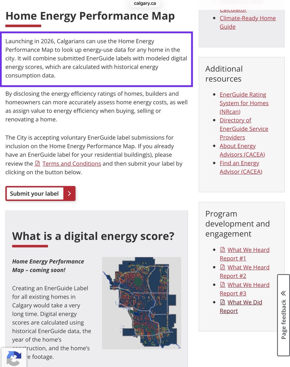 KybrdWrrr's tweet photo. City of Calgary Climate Dept Home Energy Label Program

In 2026, City plans to publish energy scores for > 350K homes allowing anyone to look up energy-use data for ANY Calgary home. City admits scores may be inaccurate. No clear opt-in or -out.
/2 https://t.co/TBGjXNlvIC