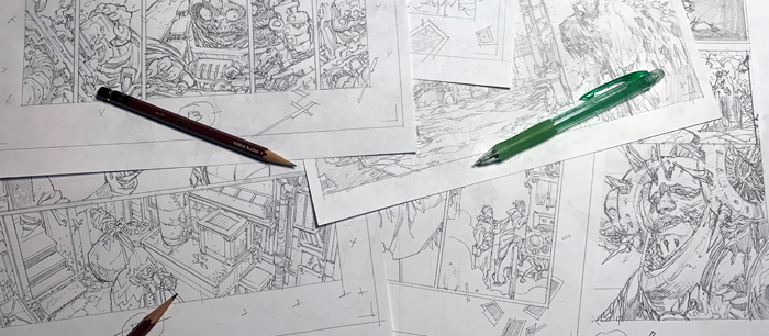 Mitografia's tweet photo. Previously I mentioned that the script for GROKEN 4 graphic novel was completed. It contains 50 pages of story, narrated visually through 260 panels.
The news for this update is… I have finished the pencil/layout stage! Now, I will move on to ink all those pages. ✍️ #GROKEN https://t.co/dZgTiPb5CK