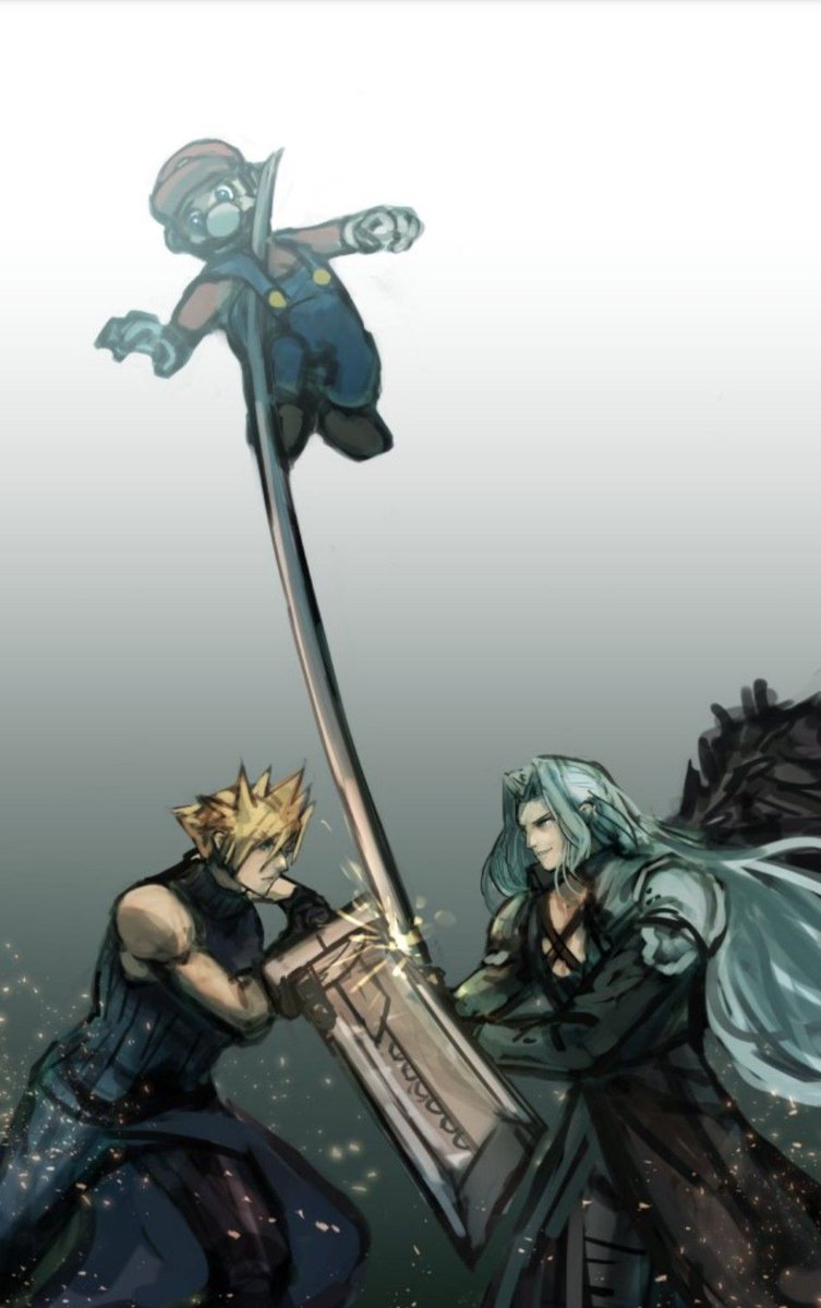 SIMIFU10's tweet photo. Final fantasy VII ReMario https://t.co/Vpjmb4buUi