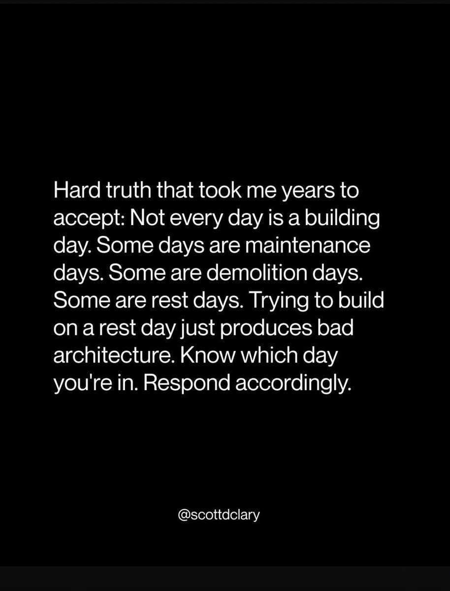 KMontoPronto's tweet photo. “… Not every day is a building day… Trying to build on a rest day just produces bad architecture…” - Scott D. Clary https://t.co/YZJybwFQH0