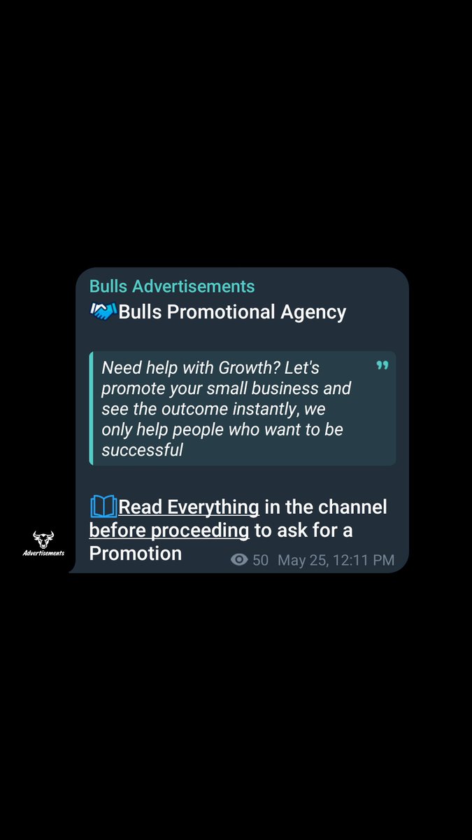 BullsADs's tweet photo. 🚀 Want to explode your small biz on Telegram?

Tired of dead ads? Join @BullsADs — the Bull that delivers real organic growth! 🔥

We promote your business across high-quality channels that actually grow your audience. Once you go Bull, you never go dull 💯

Proven 5-star results every time. 

👉 https://t.co/sEBhV8tJpc

Drop your link & watch the leads roll in! 📈 #TelegramMarketing #SmallBizGrowth #growth #marketing