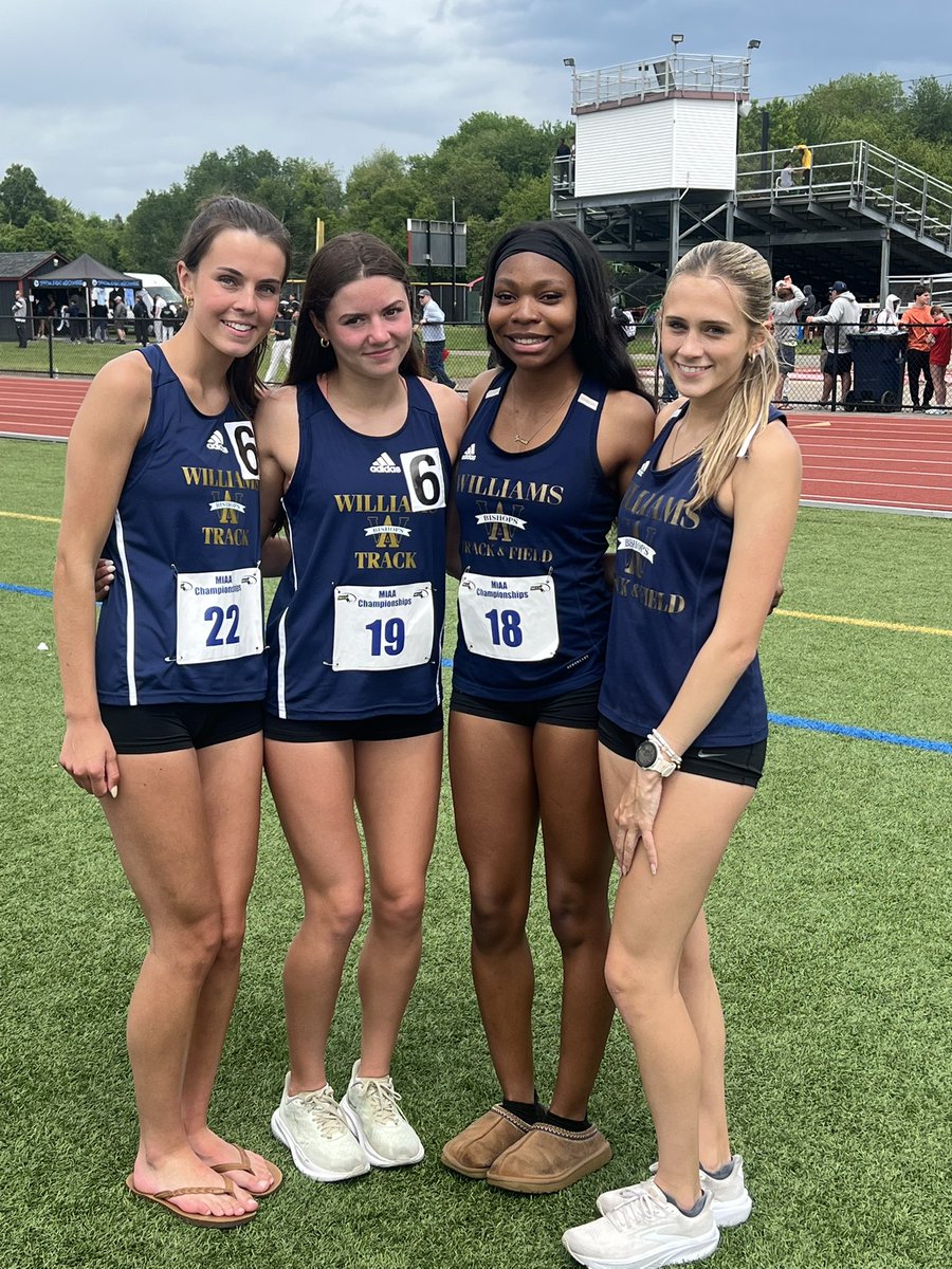 AWHS_Track's tweet photo. Congratulations to the Girls 4 x 400 Meter Relay Team who set a school record (4:19.08) at the MIAA D4 State Championship Meet: Jessie Demosthene, Brooklyn DiStasio, Julia Studley, and Maddie Hussey! https://t.co/L800LWIqJh