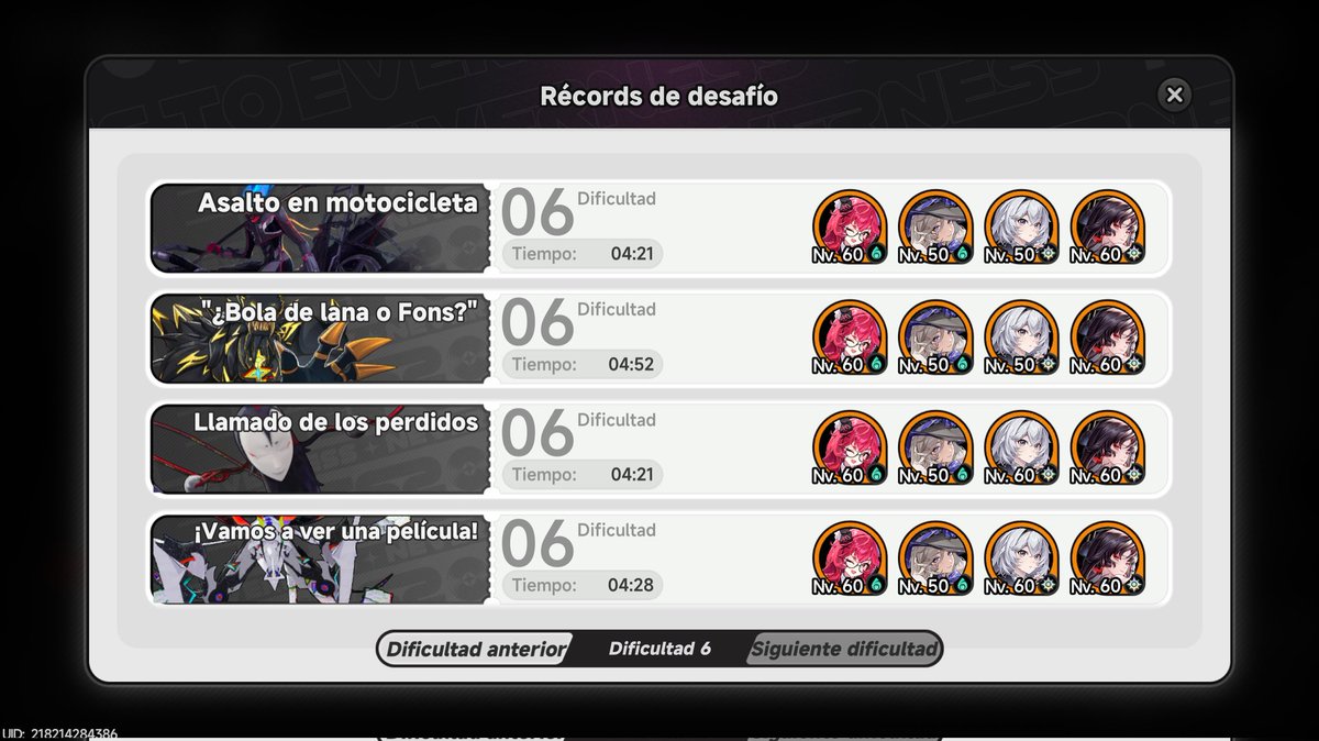 Minimo3C's tweet photo. Hechas las anomalías de encargo de alto riesgo en dificultad 6, sin dupes de personaje ni disco y con el equipo a lvl 60/50 #NTE #NevernessToEverness https://t.co/hRebPoYZHC