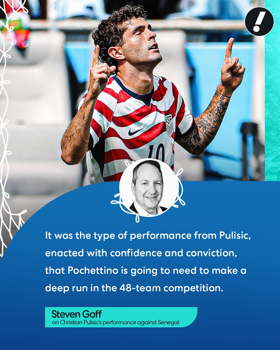 FCYahoo's tweet photo. .@SoccerInsider sounds off on Christian Pulisic's strong performance against Senegal 👏

🔗 https://t.co/jZezLFUukw https://t.co/LnAQGdW9cN