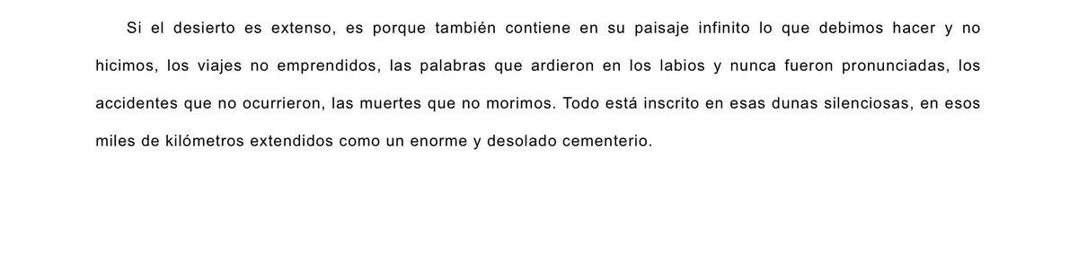 linodpm's tweet photo. Recordé “Fragmentos del desierto”, de Guadalupe Nettel. Lo releí pensando en ti, para regresar contigo al desierto de las sombras, bajo una luna velada. Allí caminé tomado de tu mano y suplicando un beso, uno de los que hoy reposa entre las dunas de aquello que nunca ocurrió. https://t.co/DKb0kiBvVN