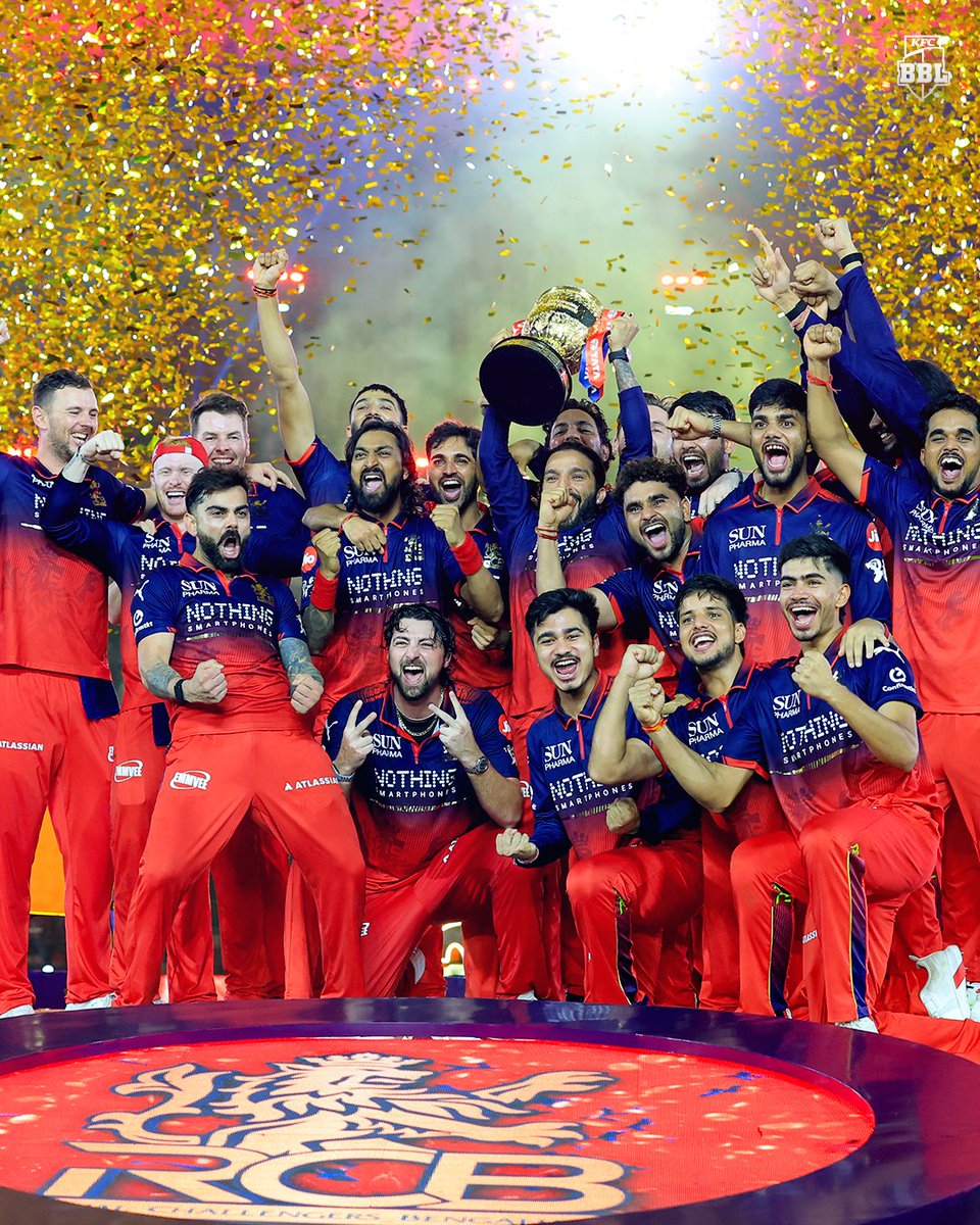 BBL's tweet photo. Two Aussie superstars are IPL 2026 champions!

Congratulations to Josh Hazlewood and Tim David for winning #TATAIPL 2026 with RCB 🏆 https://t.co/xMMfg150it
