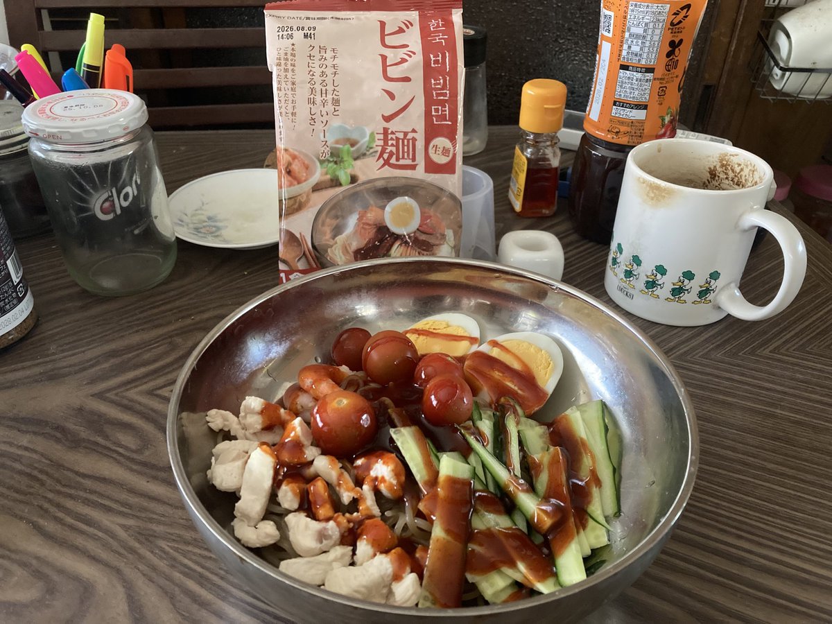 marumarutonton's tweet photo. ビビン麺いただきます😃 https://t.co/mtll8QKStJ