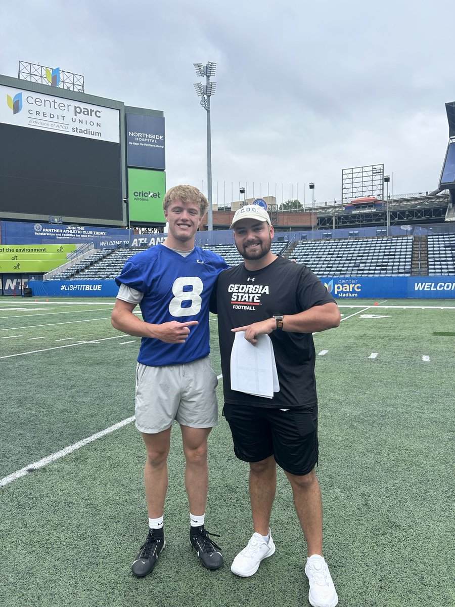 WilliamM_15's tweet photo. Great camp with Coach @zconowal31 and a good performance while also running a 4.7 40. Can’t wait to be back in ATL for GameDay. @B_Buck50 @GSUPanthers @HKA_Tanalski @Coach_CA912 @LaBrandonHudson https://t.co/iWQSD2ngbd