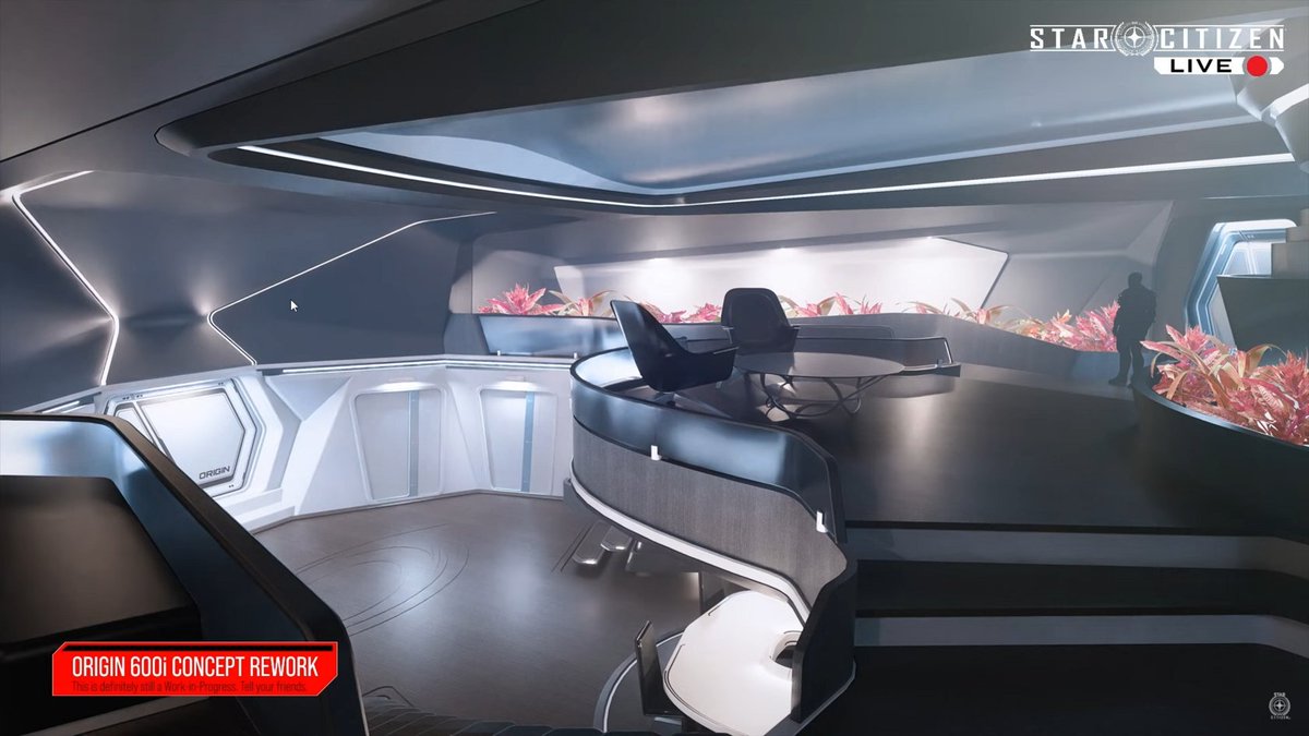 RetroByteVault's tweet photo. From the recent Bar Citizen...

Heard the 2027 Ship Schedule is being worked on, and a certain staff member is pushing for the 600i series rework.  

Who’s excited to finally see the 600i get its long-overdue rework? Those concept images CIG dropped about4 years ago still look incredible. 

There's a lot to be excited about if this actually comes into fruition.

Highlights based on official information from 2023:

- No major changes to the exterior
- Three decks
- Engineering deck below crew habitation area
- Updated components
- Individual crew cabins
- Great-room habitation area
- Improved flow around the ship
- Reduced wasted bridge space, "a few tweaks" to chair layout
- Materials and lighting to the standard of the 890
- Modules shifted to the rear area, allowing them to be larger
- Increased cargo capacity
- Captains quarters only area remaining the same, tho with the bathroom shifted to the other side of the room
- Docking port with ready room for gear
- Improved remote turret design
#StarCitizen