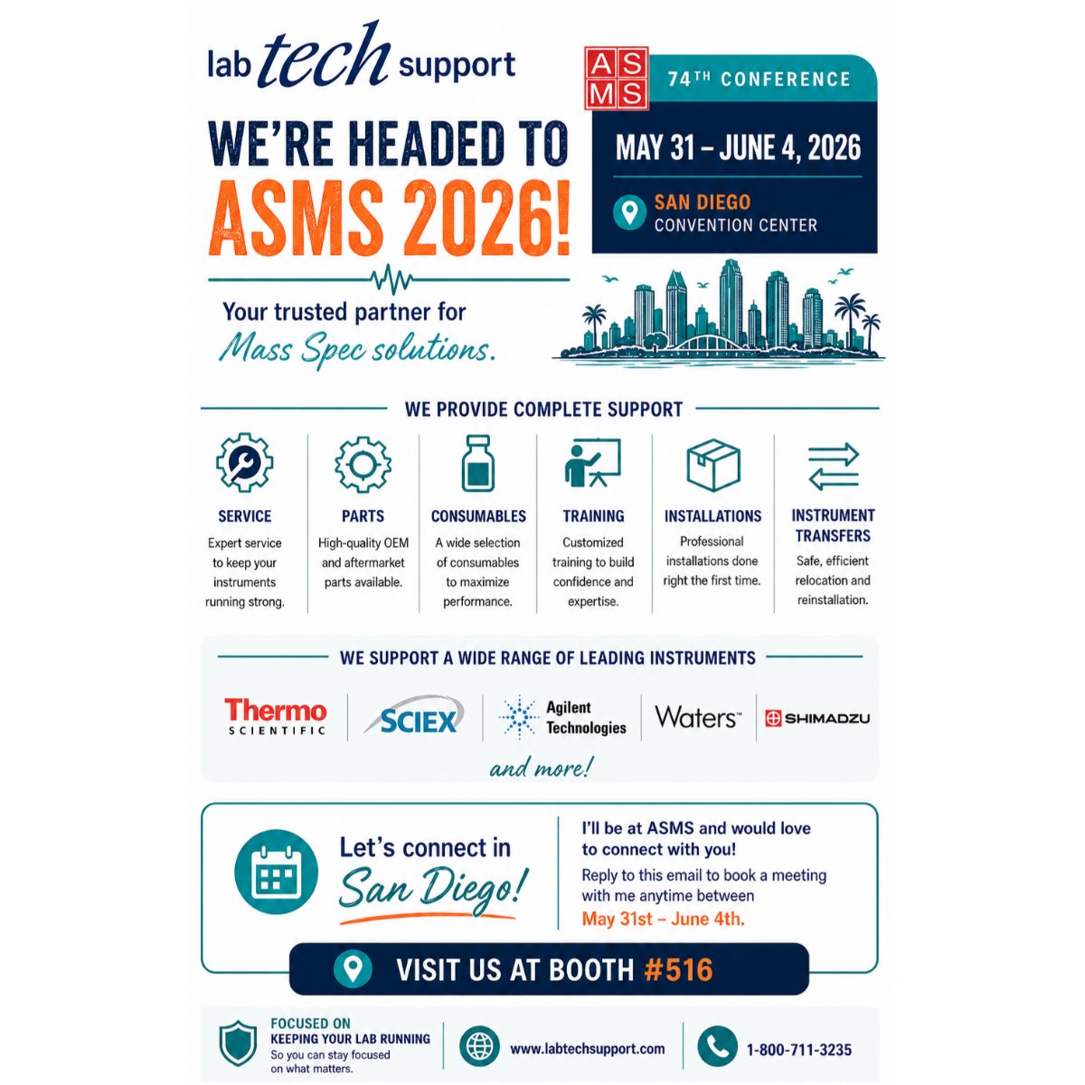 LabTech_Support's tweet photo. We're here ๐
Stop by and say hi to our team at booth #516.
.
#labtechsupport
#lcms
#hplc
#asms2026 https://t.co/fD5QgyigGc