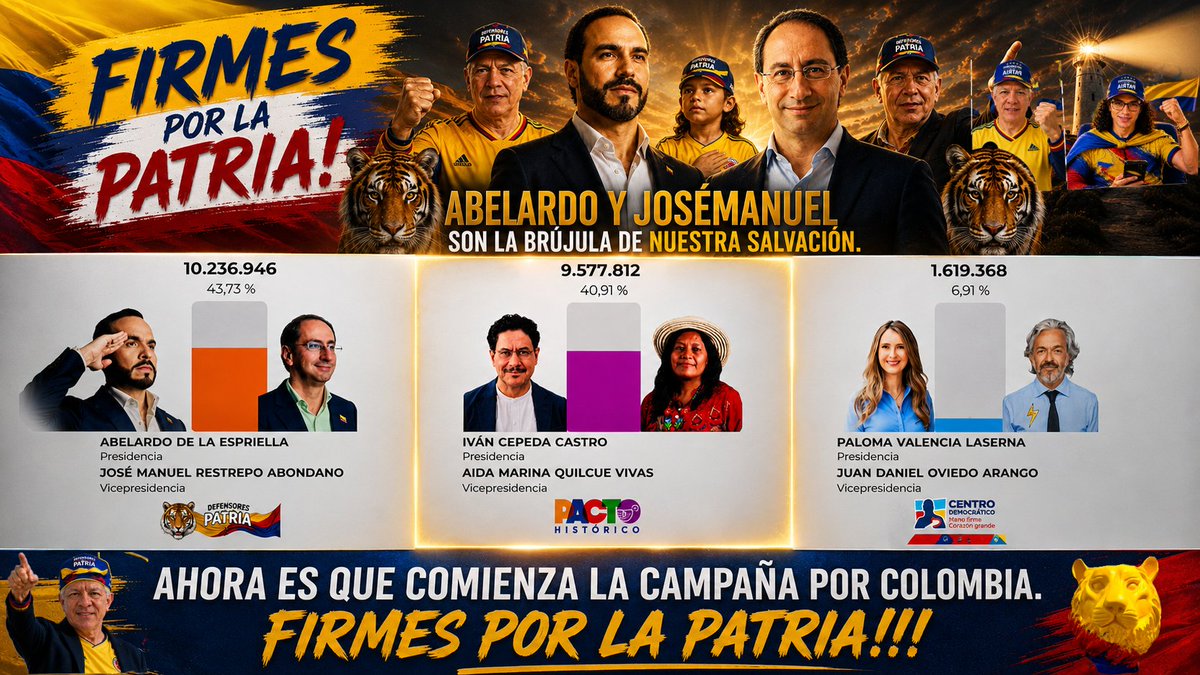 meisseralberto's tweet photo. Ahora, COLOMBIANOS,  comienza la campaña por la defensa de nuestro país. 
Sin descanso, sin tregua, con corazon y firmeza...  sumemos mas defensores a la manada!!!.. y defendamos nuestra nación. 
FIRMES POR LA PATRIA!!! https://t.co/NQXJ62bICL