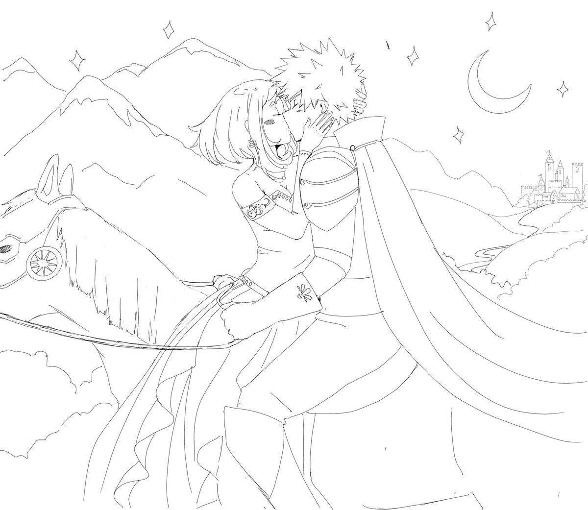 cri_chan's tweet photo. I didn’t have time to draw anything new for #kacchakoweek but I figured this fit the theme so I’d post it. I might color this one day when I have more time. https://t.co/qCzQgHtdFI