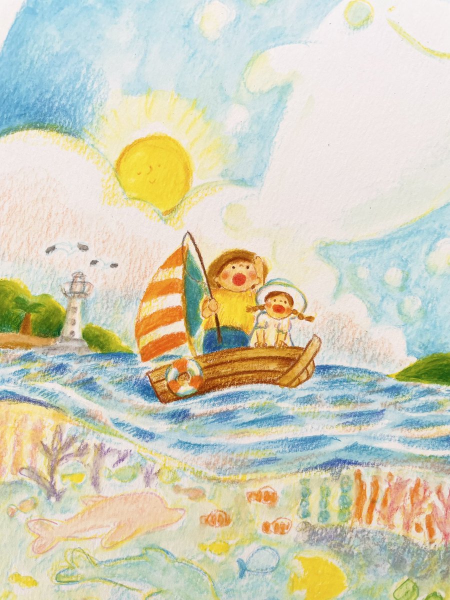 おはようございます☀ちょっとずつ8月展示の絵を描いています。今週も