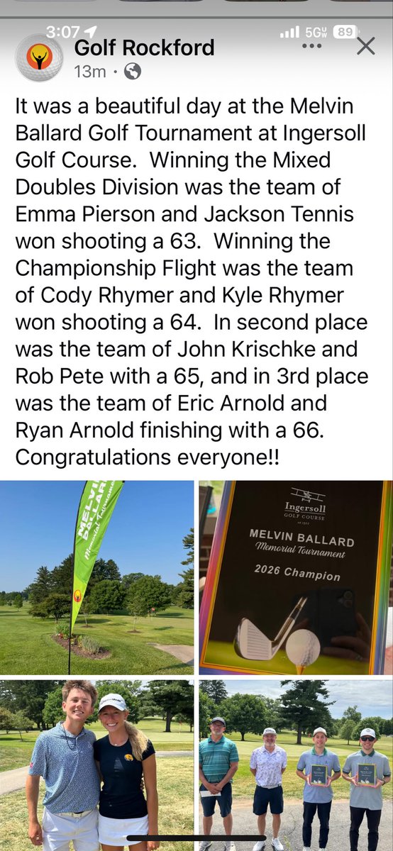 Brenpierson's tweet photo. Emma &amp; Jackson -8 🥇⛳️🔥 https://t.co/TX6VZNDPY9