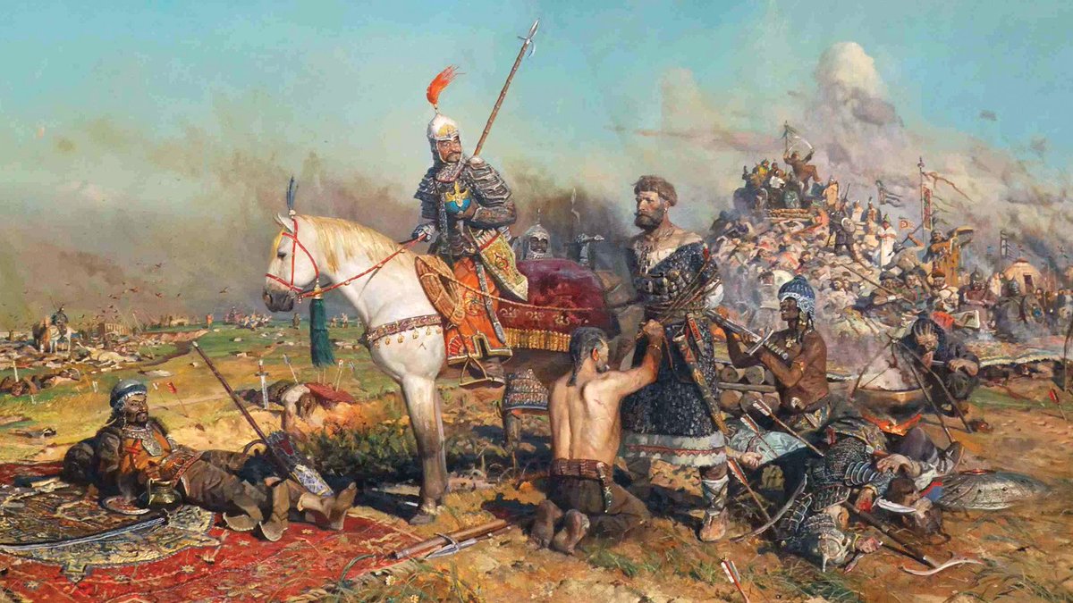 AncientHistorry's tweet photo. 803 years ago today, two Mongol scouts on a reconnaissance mission destroyed every army between the Caspian Sea and the borders of Poland.

Subutai and Jebe were not supposed to conquer anything. Genghis Khan had sent them west with about 20,000 horsemen to chase down the Khwarezmian shah who had fled the destruction of his empire. When the shah died on an island in the Caspian, the two generals could have turned home. They asked Genghis for permission to keep riding instead. Just to see what was out there.

They rode through what is now Iran. They rode through the Caucasus and crushed a Georgian army on the way. They came out the other side of the mountains, met a coalition of Cumans, defeated them, then bought them off, then waited for the Cumans to disperse, then ambushed and massacred them anyway. By the time they reached the steppe north of the Black Sea, they had been on horseback for three years and had covered roughly 8,900 kilometers, the longest cavalry raid in recorded history.

The surviving Cumans fled to their relatives by marriage, the princes of the Kievan Rus. Mstislav the Bold of Galicia raised the alarm. A coalition of Rus princes assembled an army of around 80,000 men. They were certain they were chasing a small raiding party.

For nine days, Subutai retreated. The Rus chased him east across the steppe, their armies stretching out and losing cohesion. On May 31, 1223, on the banks of the Kalka River in what is now eastern Ukraine, Subutai turned around.

The Mongol horse archers shot the Cuman vanguard apart in minutes. The fleeing Cumans rode straight back through their own Rus allies and shattered the second line. The Mongol heavy cavalry then rolled up the Rus prince by prince. Six princes died in the field. Mstislav of Kiev fortified a camp on a hill with a wagon wall and held out for three days before he surrendered on a Mongol promise that no Rus noble would have his blood shed.

The Mongols kept the promise to the letter. They tied the captured princes under a wooden platform, set the platform down on top of them, and held a victory banquet on the boards while the men beneath were slowly crushed to death. No blood touched the ground.

The Primary Chronicle says nine out of every ten Rus soldiers who marched east never came home.

Then the Mongols simply turned around and rode back to Mongolia.

The Rus princes assumed it was a one off. A freak storm. A demon that had passed through and vanished. They went back to fighting each other.

Fourteen years later, on the orders of Genghis Khan's grandson Batu, Subutai rode west again with 120,000 men. This time he stayed. Kiev was burned, Vladimir was burned, every city of the Rus that had sent a prince to die at the Kalka was burned, and Russia spent the next 240 years paying tribute to the descendants of the two scouts who had drawn the map.