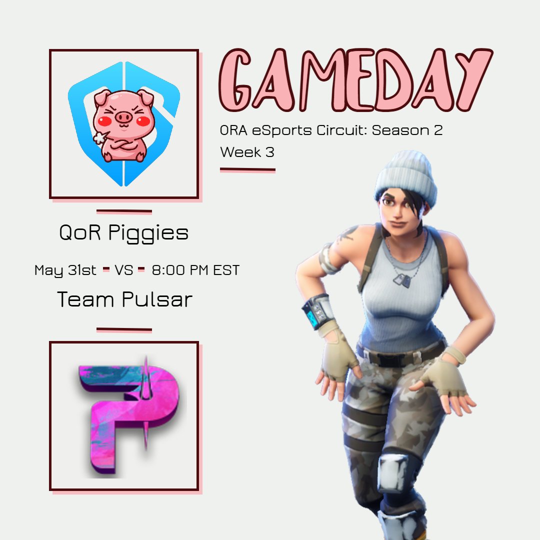 PinkPiggiesVAL's tweet photo. Who invited the fortnite org to the party? 🐷🤣

Thank you @ZerbVLR and @wendaces for subbing in this week.  

🆚 @PulsarLLC 
⏳ May 31st, 8:00 PM EST
🔗 https://t.co/C3bloc6IR8

@QorGaming | @playoragg | #VALORANT https://t.co/WIho1NSxEv