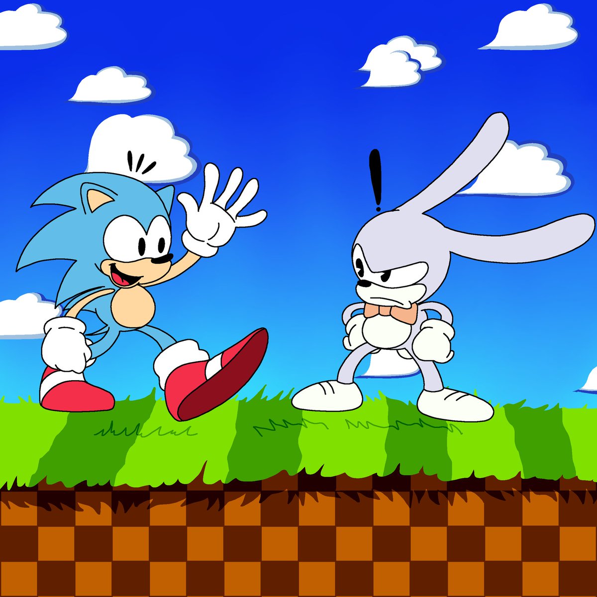 Speeds58510215's tweet photo. Sonic the Hedgehog meets Feels the Rabbit https://t.co/J8I6EyIJ40