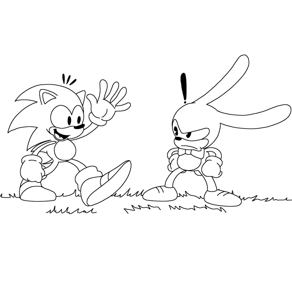 Speeds58510215's tweet photo. Sonic the Hedgehog meets Feels the Rabbit https://t.co/J8I6EyIJ40