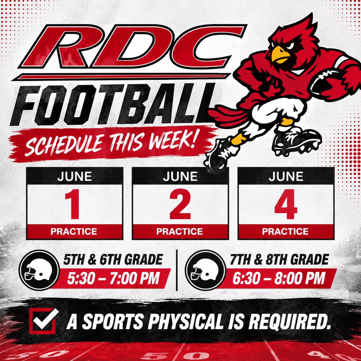 RDCcardsfball's tweet photo. Back to work this week! 🏈 Go Cards! #EAT #COMPETE #RDCPRIDE https://t.co/drWLKeuxHv