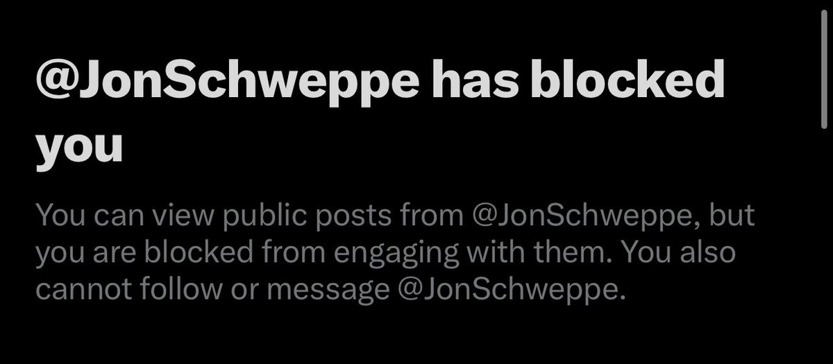 MadamSavvy's tweet photo. Awww @JonSchweppe too bad we cant all simply block what you promote as easily as you blocked me. 

Doesnt know basic internet safety. Cant handle one person posting data. 

But wants to demand YOU THE PEOPLE give all your data to a company to sell and profit off of all in the name of “protecc kids”