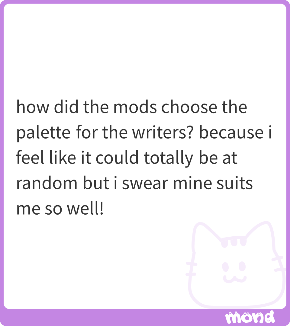 jebemonthly's tweet photo. Hi! We randomly pre-generated a lot of color palettes, and then we assigned just
going down the l…

(255 characters left｜Image:1)
#mond_jebemonthly https://t.co/Wny0MuQSqN
