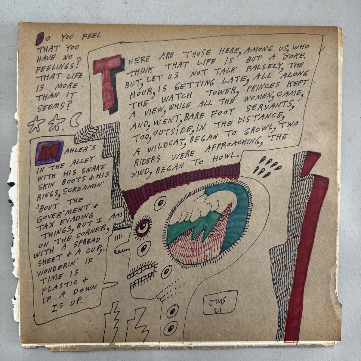 jonsarkin's tweet photo. "do you feel that you have no feelings? that life is more than it seems?"

— Jon Sarkin

#jonsarkin #outsiderart #artbrut https://t.co/aOIFCdoy1W