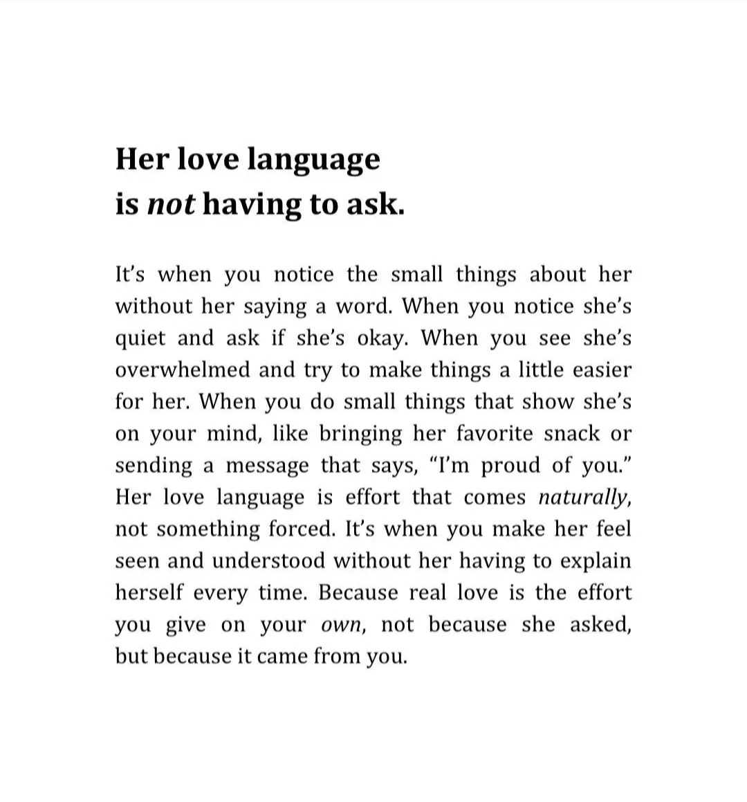 LimitlessPathHQ's tweet photo. Her love language is not having to ask. https://t.co/eui1f9xSvY