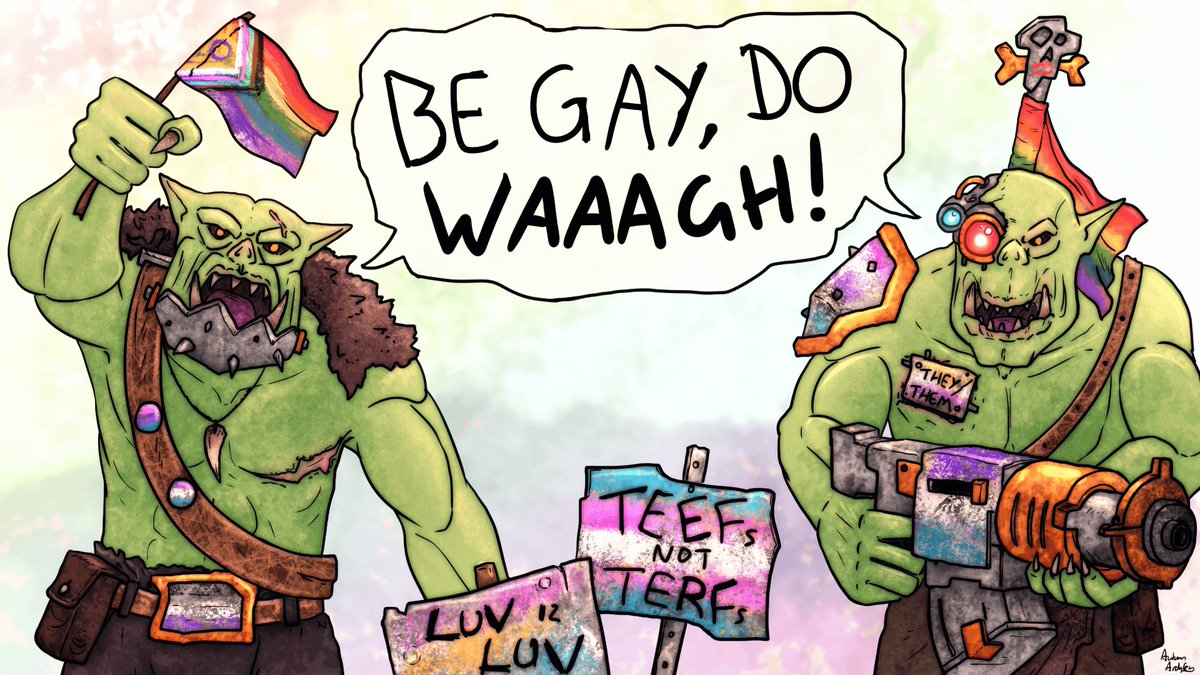 nailbucket's tweet photo. OI, just realized it'z Pride Moon, gitz! Neva let any'un' tell you, you'z not best! WAAGH! https://t.co/YgrBaFIawh
