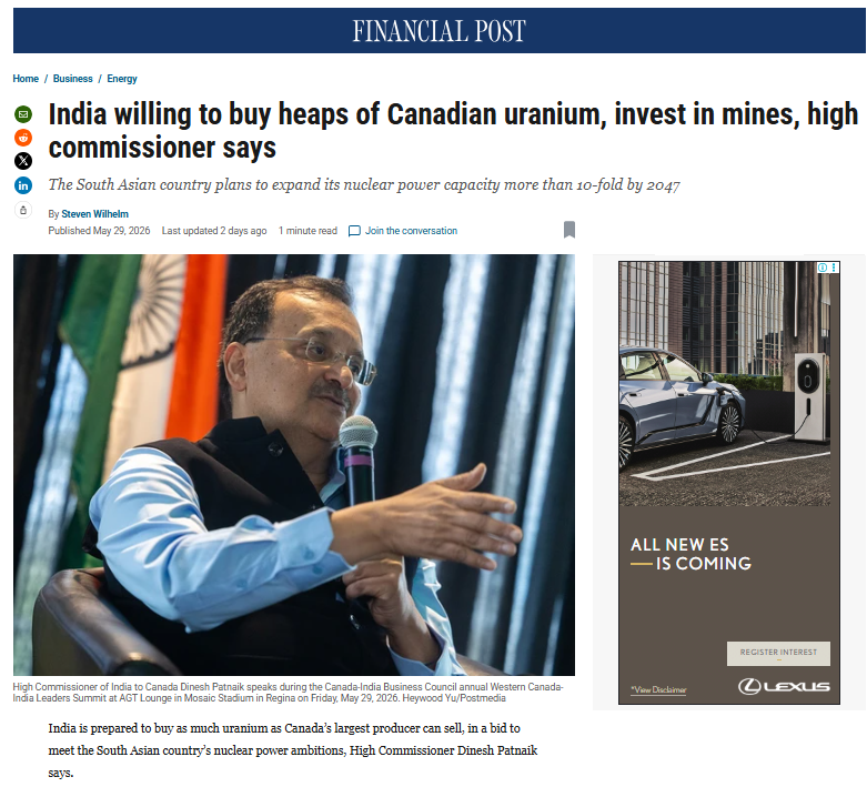 CxuAsx's tweet photo. India willing to buy as much #uranium as Canadian can produce!

This is a lost opportunity for Australia!

Time to remove mining bans in WA, QLD and NSW!
$CXU https://t.co/Grm0V6R6I7
