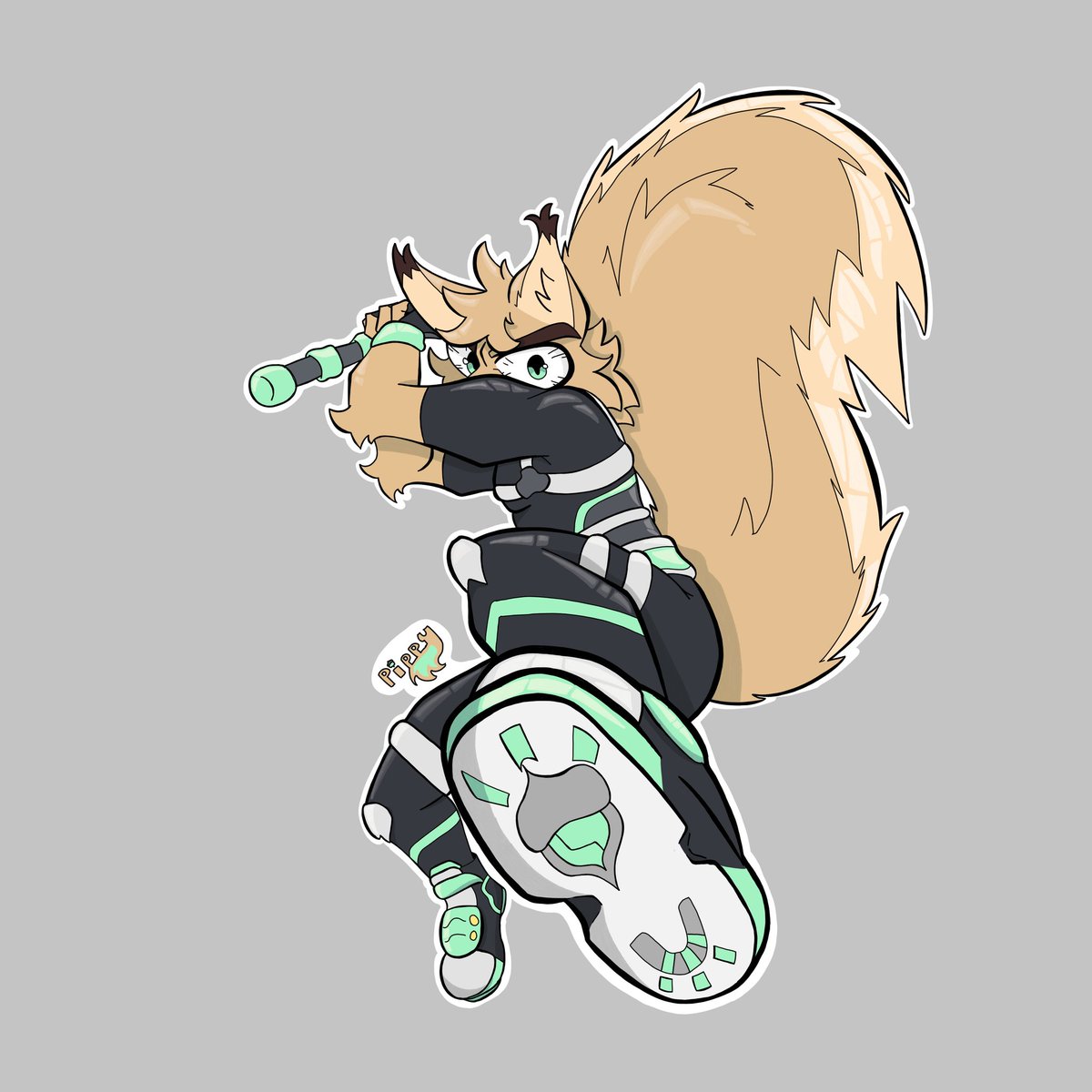 PippySquirrel's tweet photo. Pip is ready to bonk those homophobes for pride month with A+ Glutes and batons https://t.co/hEqDN5IK63