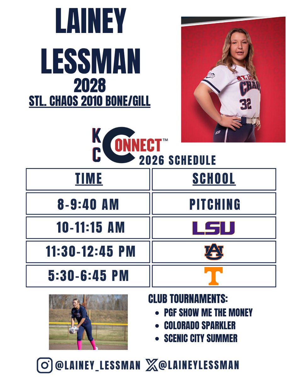 DDSBandEvents's tweet photo. Check out these athletes coming to Connect KC 🔥 

We’ll be spotlighting more 2028 athletes as we count down to camp—stay tuned, you won’t want to miss who’s next!

@lianasaenz28 @aubriej2028 @LaineyLessman https://t.co/rht4I7PZ9o