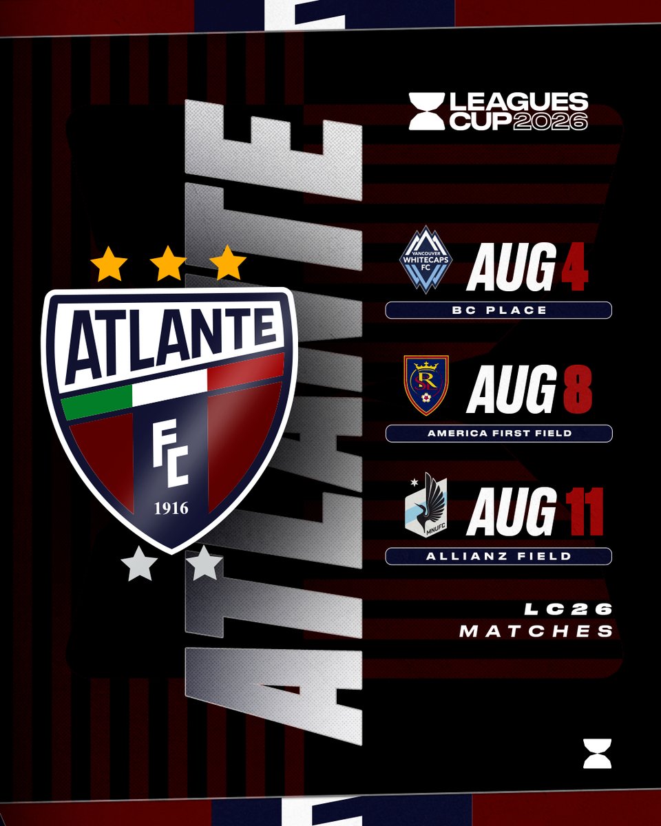 LeaguesCup's tweet photo. Los Potros de Hierro están de regreso en el plano internacional 🐎
 
Conoce el calendario de partidos de @Atlante en #LeaguesCup2026 🏆 https://t.co/79iErie8wJ