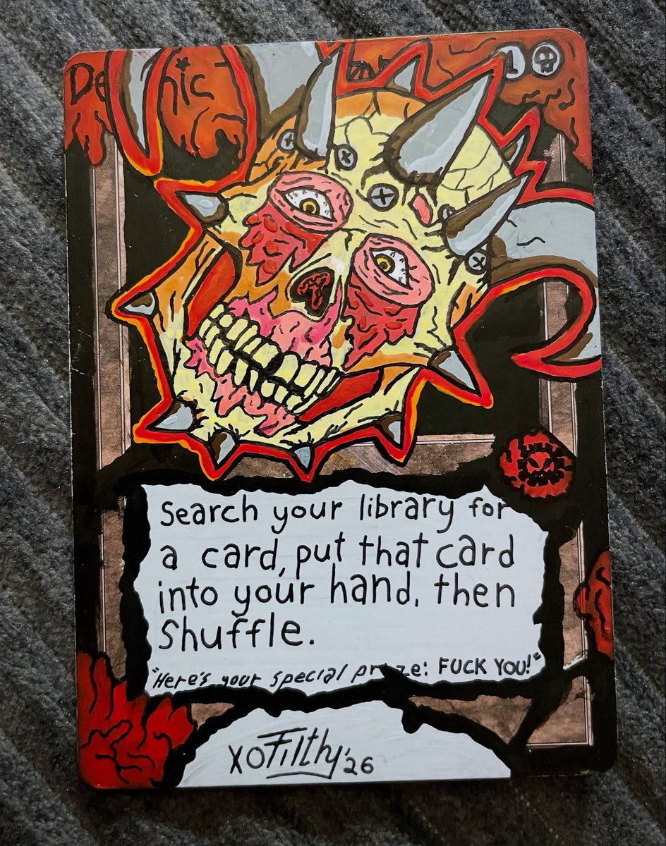 FiIthyFox's tweet photo. I’ve been wanting to do some #metalocalypse #dethklok alters for a while and I finally got a couple done! If you like what you see check out my ig @ FilthyFoxArt. Much more than alters there too! #mtgalter #acrylicpaint #mtg https://t.co/C1qG0UfxO7