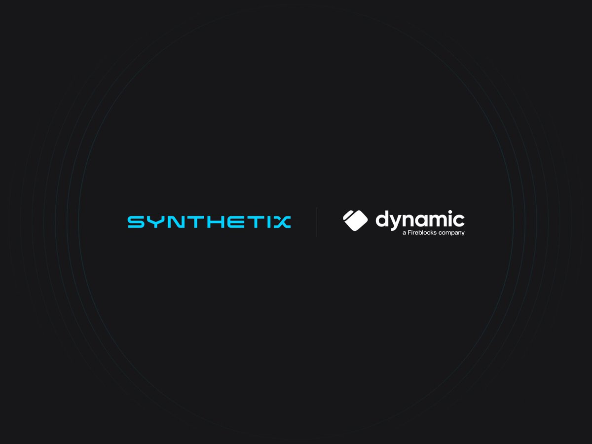 synthetix's tweet photo. Synthetix 🤝 @FireblocksHQ 

Synthetix has partnered with Fireblock's Dynamic wallet infrastructure for fast, secure &amp; reliable onboarding to Synthetix Perps. https://t.co/mdGi54PEXw