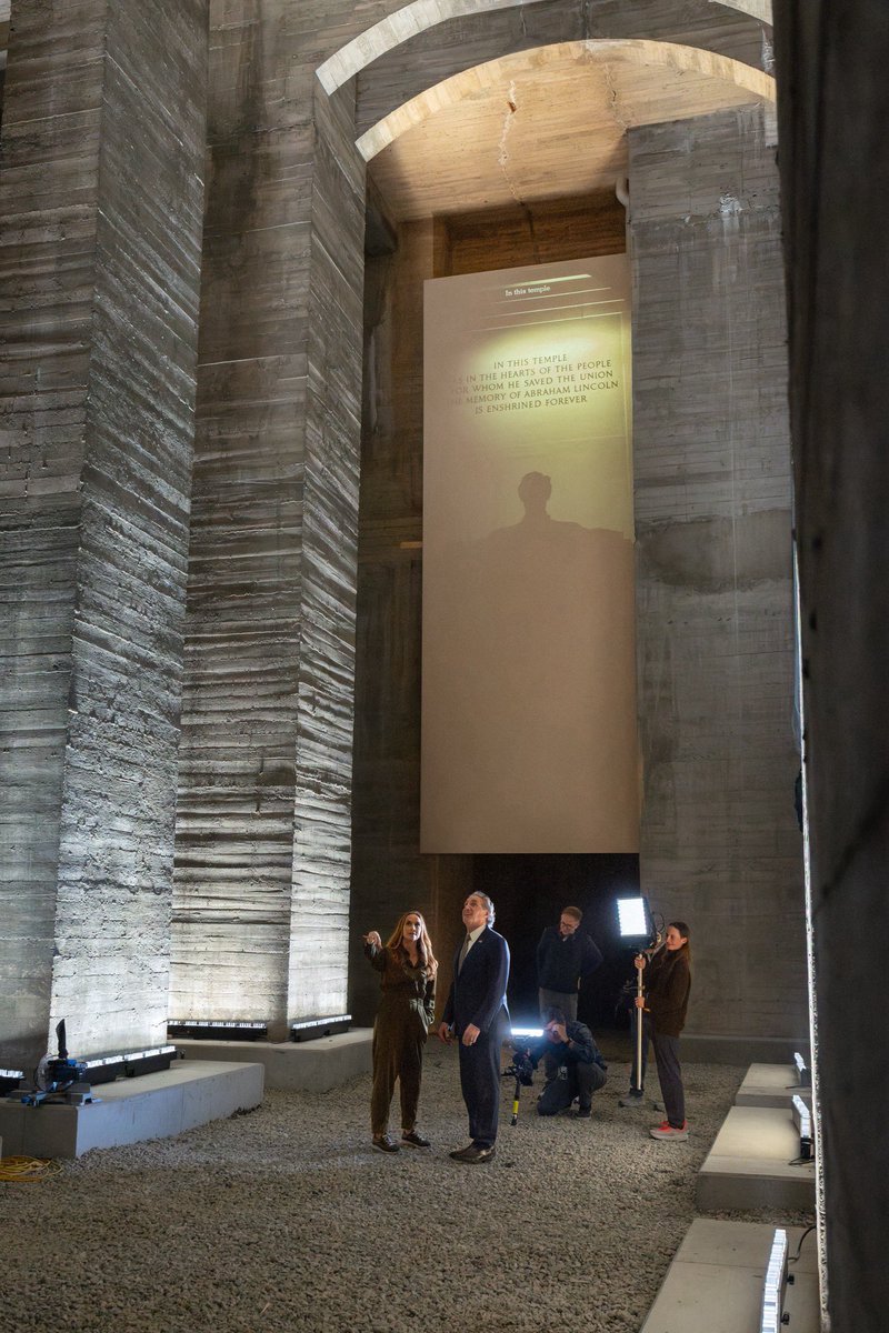 A1Policy's tweet photo. 🚨 NEW: Secretary Doug Burgum releases photos ahead of the opening of the Lincoln Memorial Undercroft.

The undercroft will open to the general public for the first time on June 25th. The previously unseen 15,000-square-foot space will feature a museum that shares the story of how the Lincoln Memorial was built.