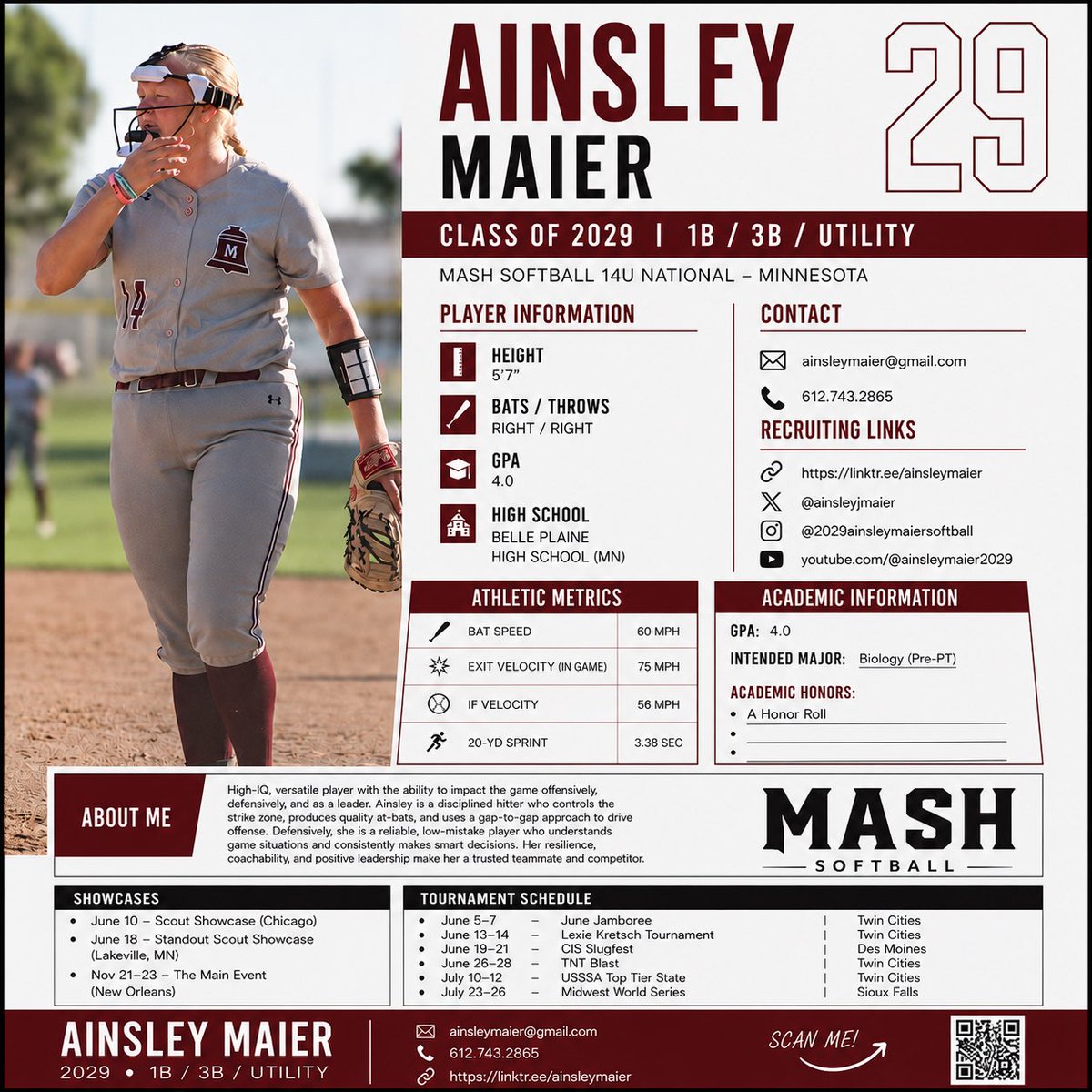 ainsleyjmaier's tweet photo. Information for this summer! Can’t wait to get back to it next week!🥎🔔 https://t.co/fEV4imx7ME