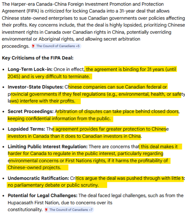 eroded1's tweet photo. @crflames @DimitrisSoudas @RickPerkinsCPC someone keeps talking about china like they aren't aware of the china FIPA deal that harper locked us into for 31 years. We can't even exit it. Any issues held in secret tribunals, where we won't even know there was an issue or how it was resolved.  Clearly you're clueless. https://t.co/eAYqBaoAeb