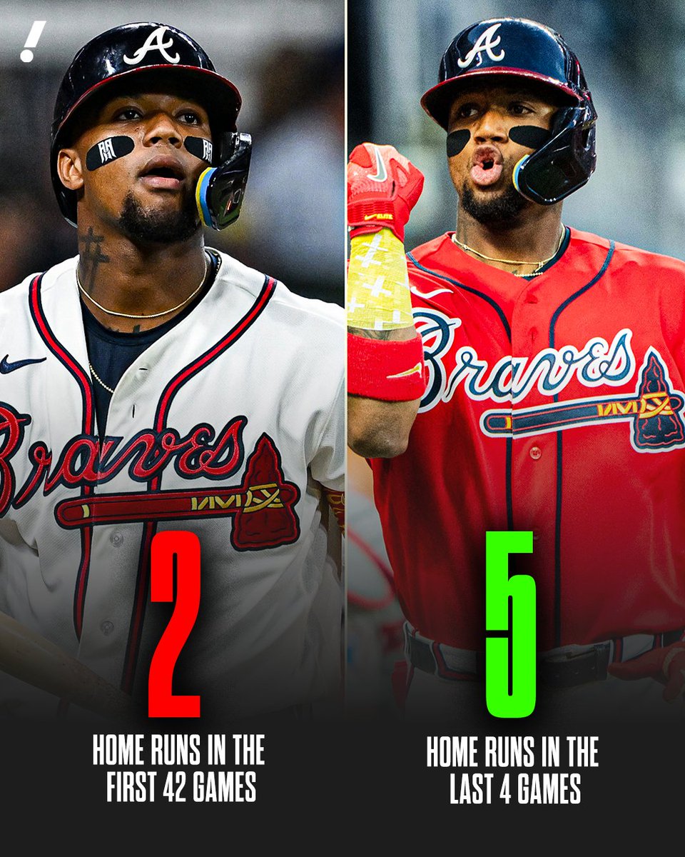YahooSports's tweet photo. Ronald Acuña Jr. has been on a HOT stretch for Atlanta 🔥 https://t.co/ZiiPgLI5lF