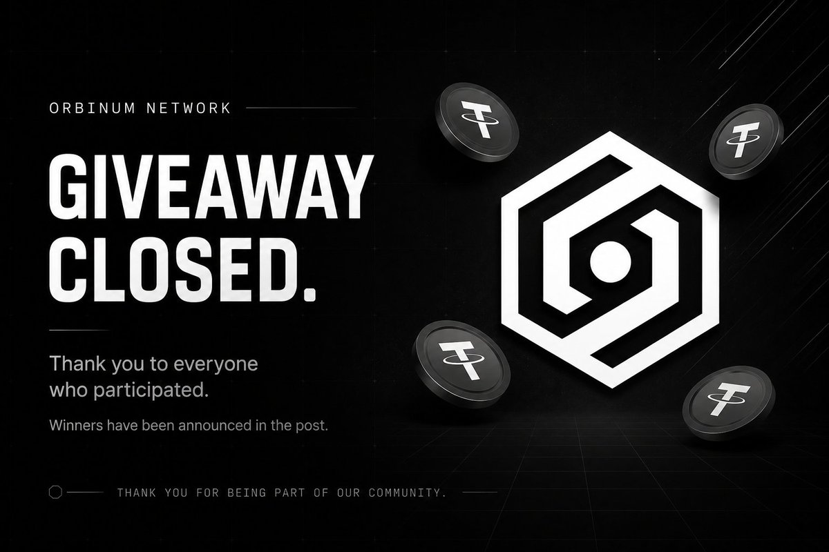 orbinumnetwork's tweet photo. 🚨 GIVEAWAY CLOSED 🚨

Thanks to everyone who joined our $30 USDT giveaway and helped make noise around Orbinum.

🏆 Winners:

@FreekyTony21775
@Silent_501 
@kolkataboy2772

Congrats 🖤

We’ll contact winners shortly for reward distribution.

More community drops soon.

#Orbinum #Ambassador #Web3 #Airdrop #Privacy #ZK