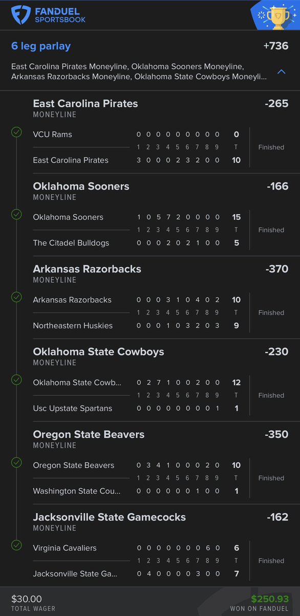 PRPlays_'s tweet photo. BANGGG💥

COLLEGE BASEBALL PARLAY CASHES ! 
6 TEAMS GET IT DONE 🤝

$30->$250 ✅ https://t.co/DVLcuL9VZd